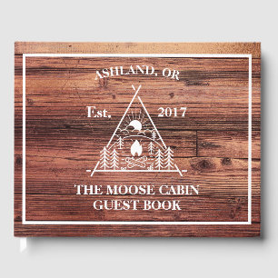 Rustic Wood Cabin Vacation Rental Business Guest Book