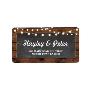 Rustic Wood Chalk Address Light Labels Stickers