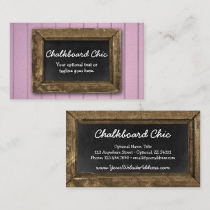 Rustic Wood Chalkboard Frame Shabby Chic Purple Business Card