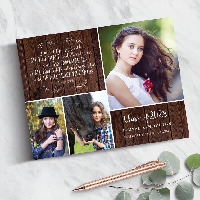 Rustic Wood Christian Graduation Proverbs 3 Guest Book (Rustic Wood Christian Graduation Proverbs 3 Guestbook)