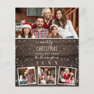 Rustic Wood Christmas 4 Photo Collage