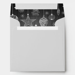 Rustic Wood Christmas with Return Address Envelope