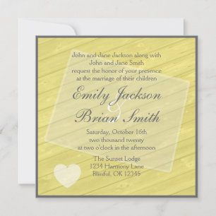 Rustic wood Colorado yellow wedding invitations