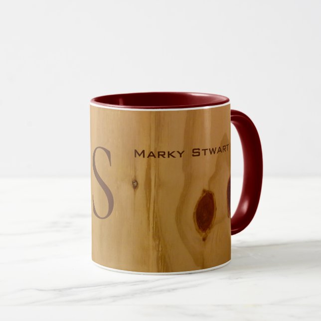 rustic wood colour combo_mug with name mug (Front Right)