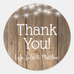 Rustic Wood Country Barn BBQ String Lights Sticker
