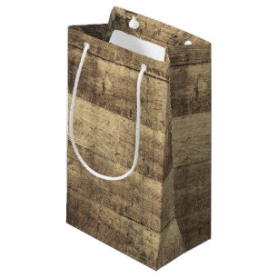 Rustic Wood Country Barn Boards Farm Wedding Favou Small Gift Bag