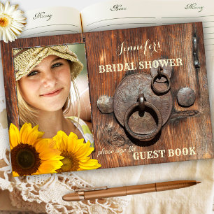 Rustic Wood Country Bridal Shower Photo Guest Book