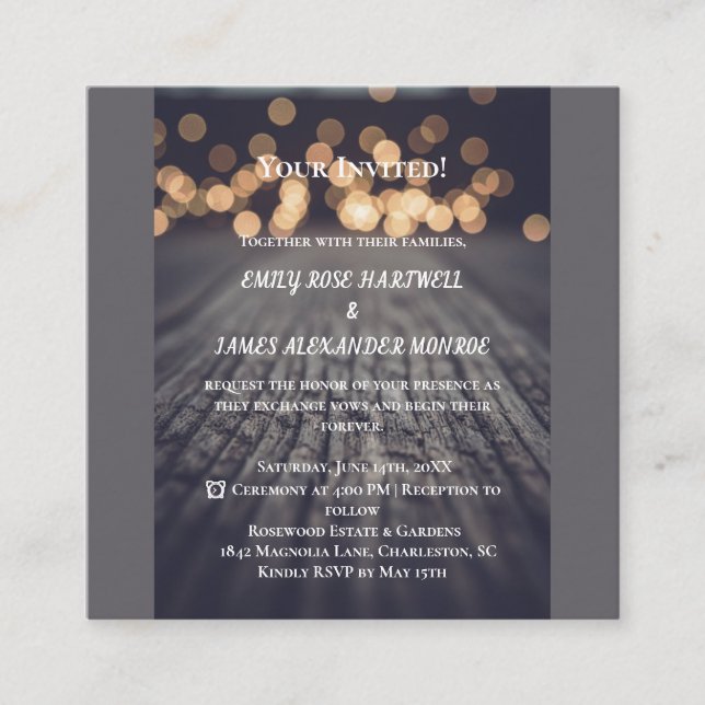 Rustic Wood Country Elegant Enclosure Card (Front)