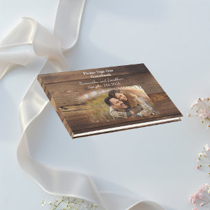 Rustic Wood Couples Photo Country Wedding Guest Book