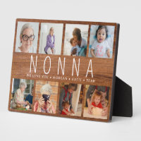 Rustic Wood Custom 8 Photo Modern nonna Gift