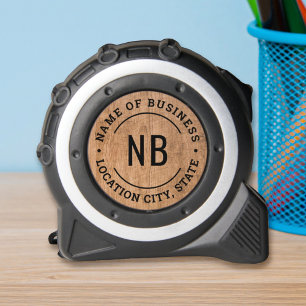 Rustic Wood Custom Business Monogram Stamp 1