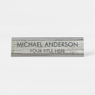 Rustic Wood Custom  Desk Name Plate