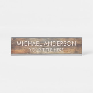 Rustic Wood Custom  Desk Name Plate