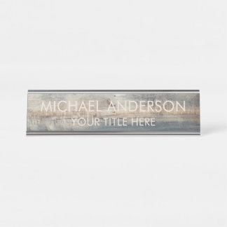 Rustic Wood Custom  Desk Name Plate