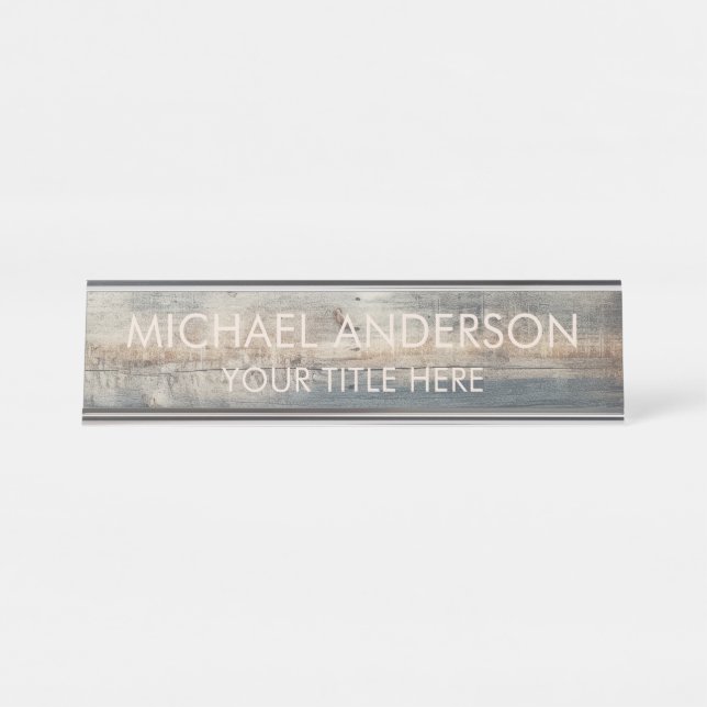 Rustic Wood Custom  Desk Name Plate (Front)