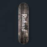 Rustic Wood Custom Name Personalized  Skateboard<br><div class="desc">Personalized skateboard to add your name on a rustic wood background.</div>