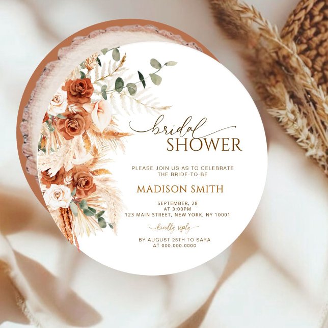 Rustic Wood Cut Grain Bridal Shower Invitation (Creator Uploaded)