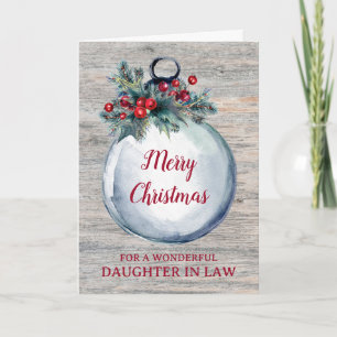 Rustic Wood Daughter in Law Merry Christmas Card