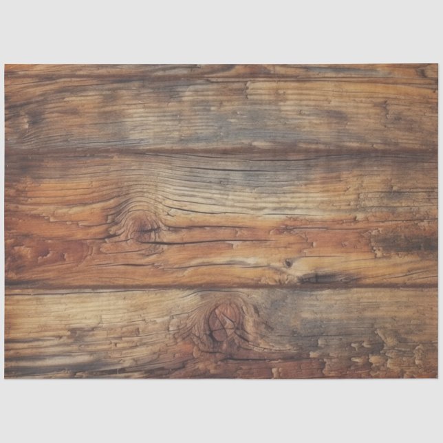 Rustic Wood Decoupage  Tissue Paper (Front)