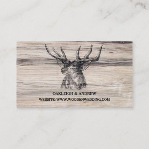 Rustic Wood Deer Wedding Website Card