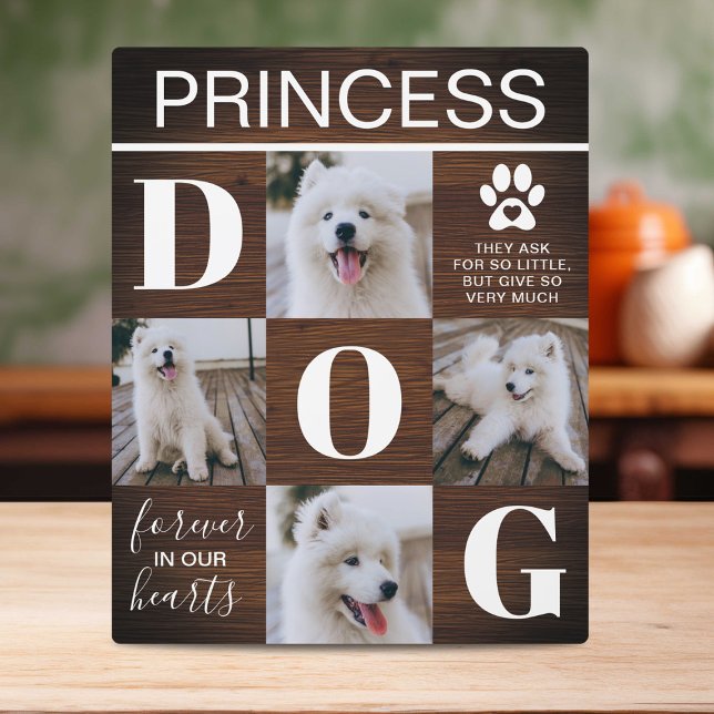 Rustic Wood Dog Memorial Photo Plaque (Creator Uploaded)