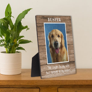 Rustic Wood Dog Pet Memorial Photo Keepsake  Plaque