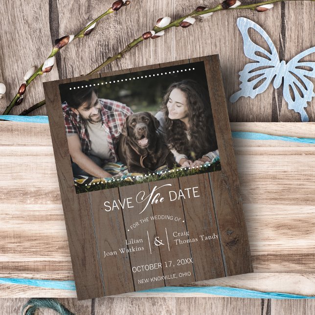 Rustic Wood Dog Photo Whimsical Typography (Creator Uploaded)