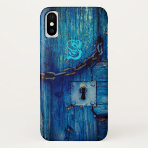 Rustic wood door keyhole and chain iphone x iPhone x case