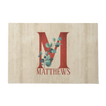 Rustic Wood & Eucalyptus Letter M Personalised