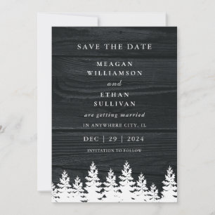 Rustic Wood Fall Autumn Winter Wedding QR Code Save The Date