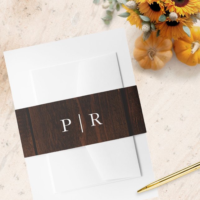 Rustic Wood Fall Green Wedding Invitation Belly Band (Creator Uploaded)