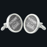 Rustic Wood Father Of The Bride Cufflinks<br><div class="desc">Rustic cufflink with printed wood texture script and modern text for wedding gift.</div>