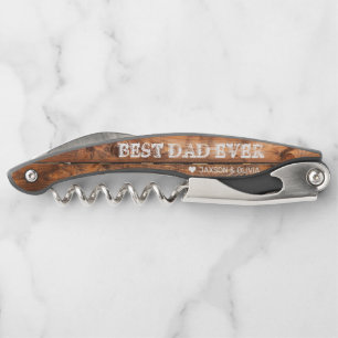 Rustic Wood   Father's Day Personalised Corkscrew