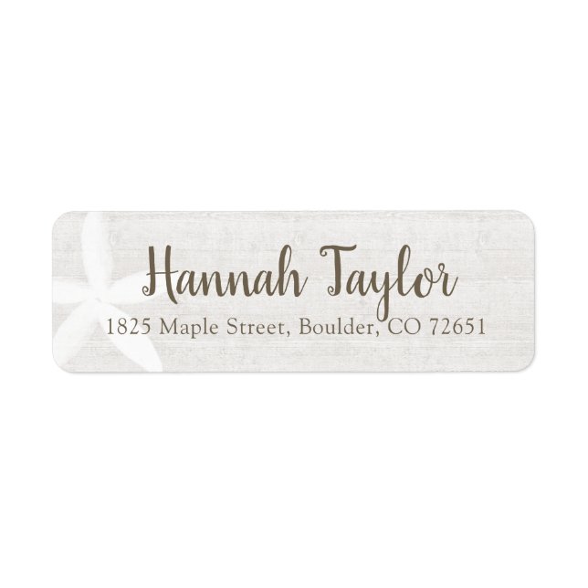 Rustic Wood Floral Return Address Return Address Label (Front)