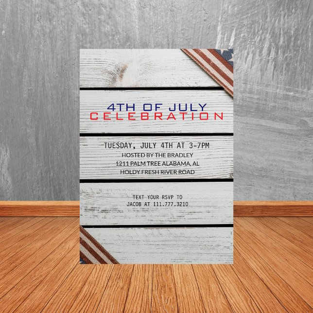 Rustic Wood Fourth of July Independence Day Invitation (Creator Uploaded)