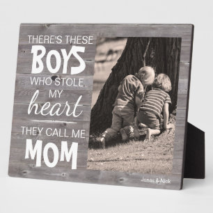 Rustic Wood From Mum's Favourite Boys Photo Plaque