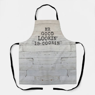 Rustic Wood Funny Mr Good Lookin Apron