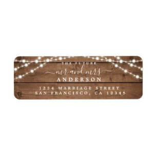 Rustic Wood Future Mr Mrs Return Address Label