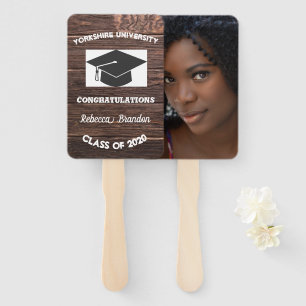 Rustic Wood Graduation Ceremony Photo Fan Sets