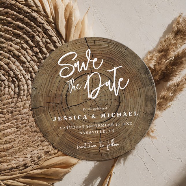 Rustic Wood Grain Country Wedding Save The Date (Creator Uploaded)