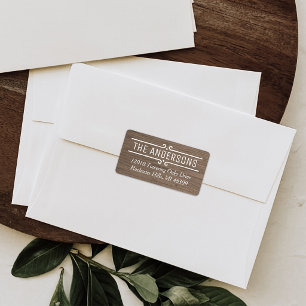 Rustic Wood Grain Decorative Scroll Address Label