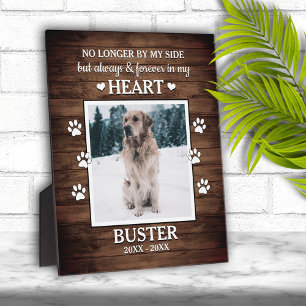 Rustic Wood Grain Family Pet Photo Memorial Plaque