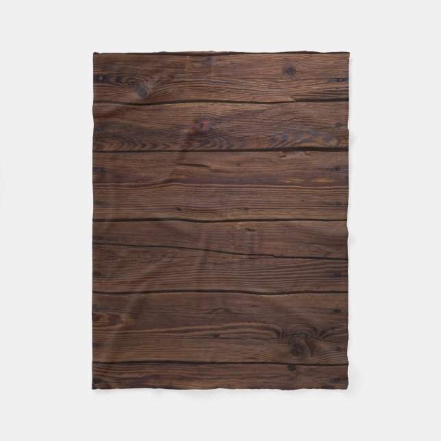Rustic Wood Grain Fleece Blanket (Front)
