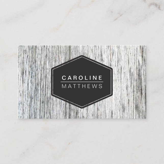 Rustic wood grain modern personal profile business card (Front)
