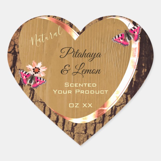 Rustic Wood Grain Natural Tree Bark Product Labels (Front)