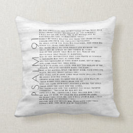 Rustic Wood Grain Psalm 91 Cushion