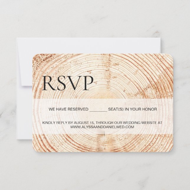 Rustic Wood Grain RSVP reserved Seating (Front)