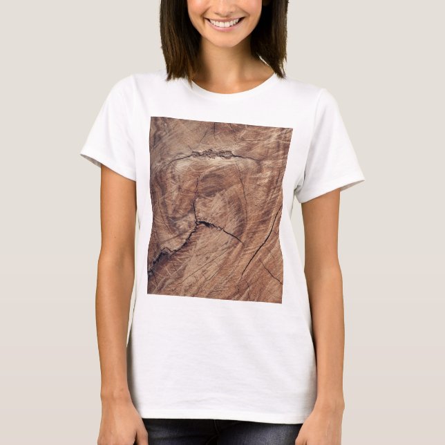 Rustic Wood Grain Texture Design T-Shirt (Front)