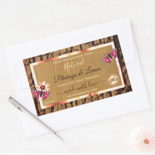 Rustic Wood Grain Tree Bark Product Labels Logo