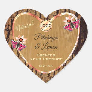 Rustic Wood Grain Tree Bark Product Labels Logo